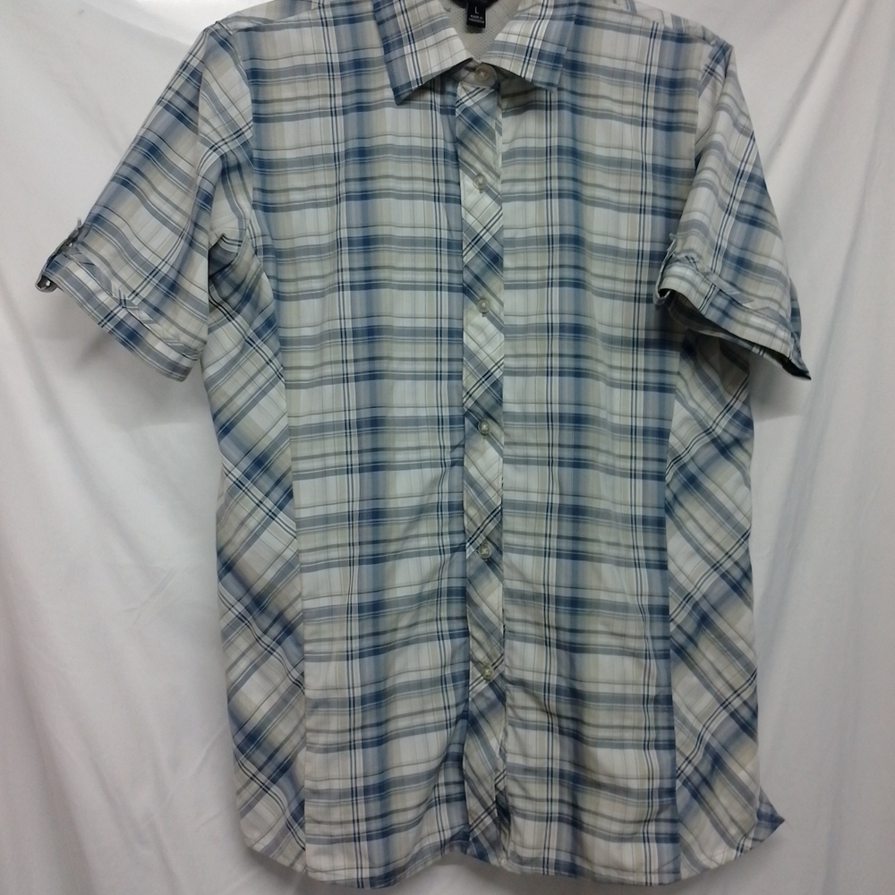 Casual Blue Plaid Button-Down Shirt for Men